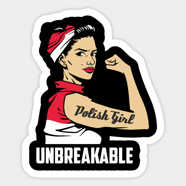 Polish Girl Unbreakable Poland Heritage Gift Polska Sticker by FunnyphskStore